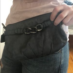 Gray/blue Coach Wristlet